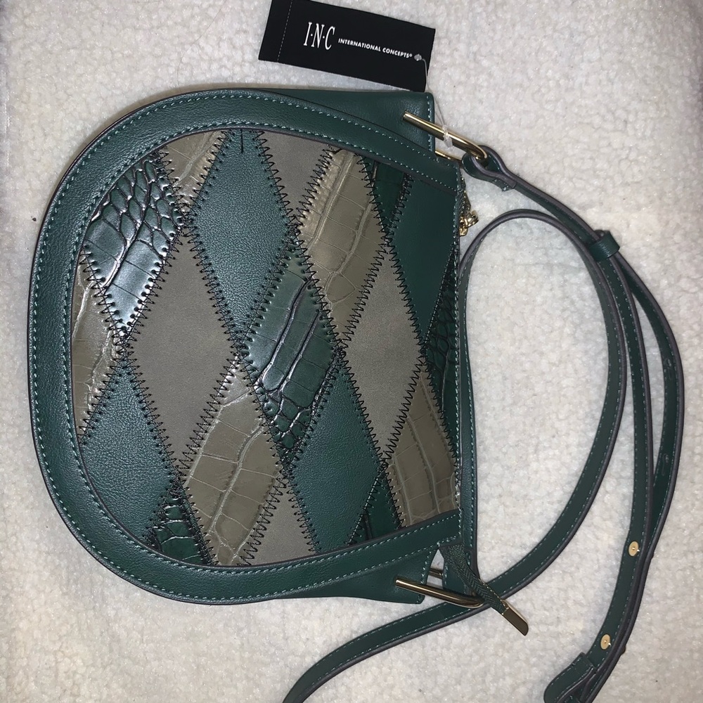 INC Crossbody Bag Rilie Patchwork Saddle - Picture 2 of 6